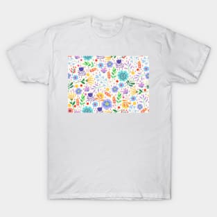 Cute Flower Garden Illustration T-Shirt